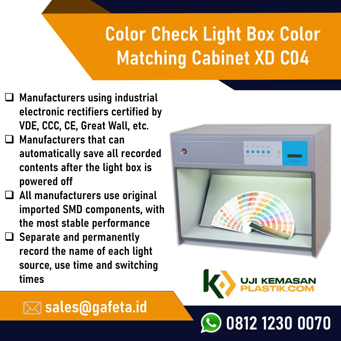Color Matching Cabinet XD-C04 untuk Cek Kesesuaian Warna Produk
