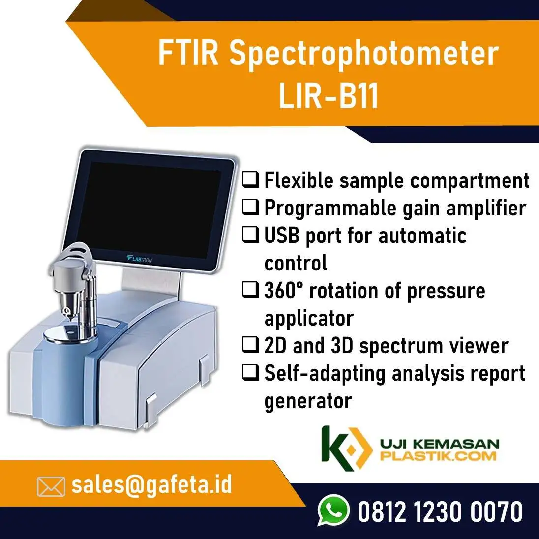 Jual FTIR Spectrophotometer LIR-B11untuk Analisis Komposisi Kimia