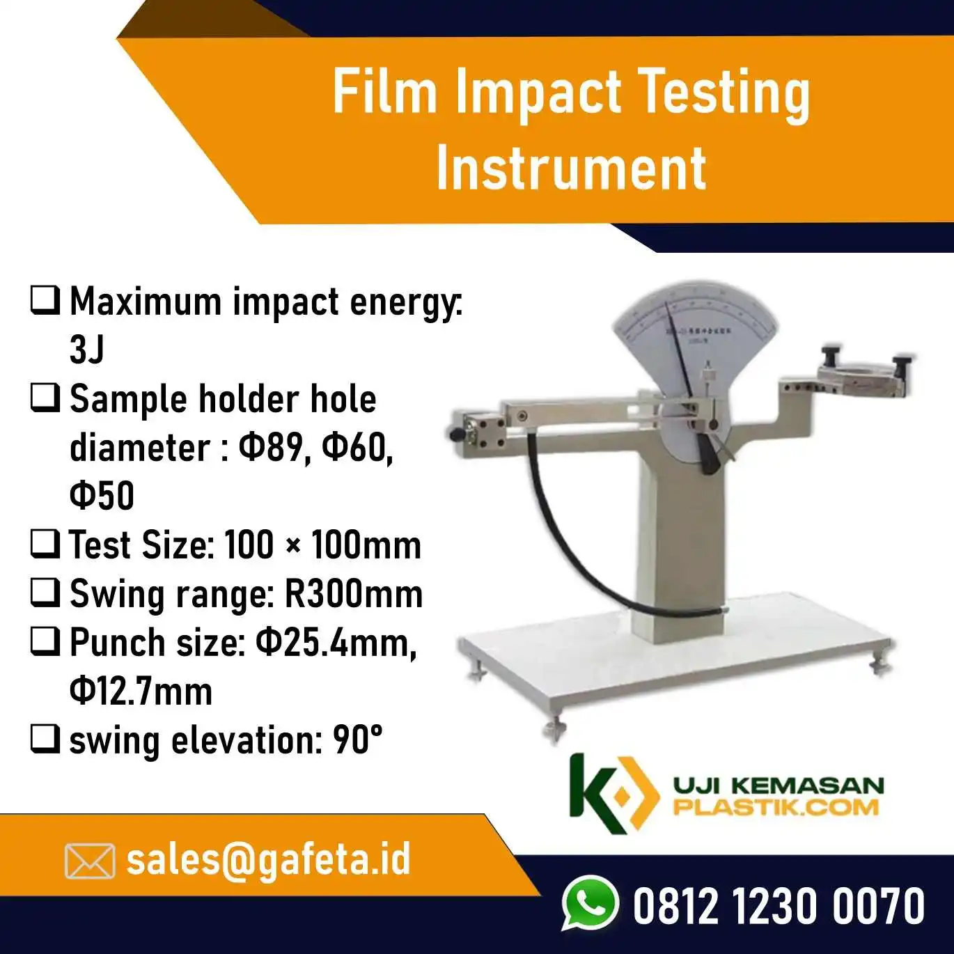 Jual Film Impact Testing Instrument, Uji Benturan & Ukur Ketahanan Film