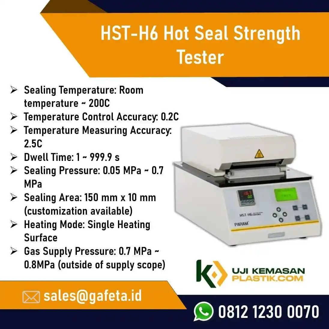 Jual Hot Seal Strength Tester HST-H6 untuk Heat Sealability Testing