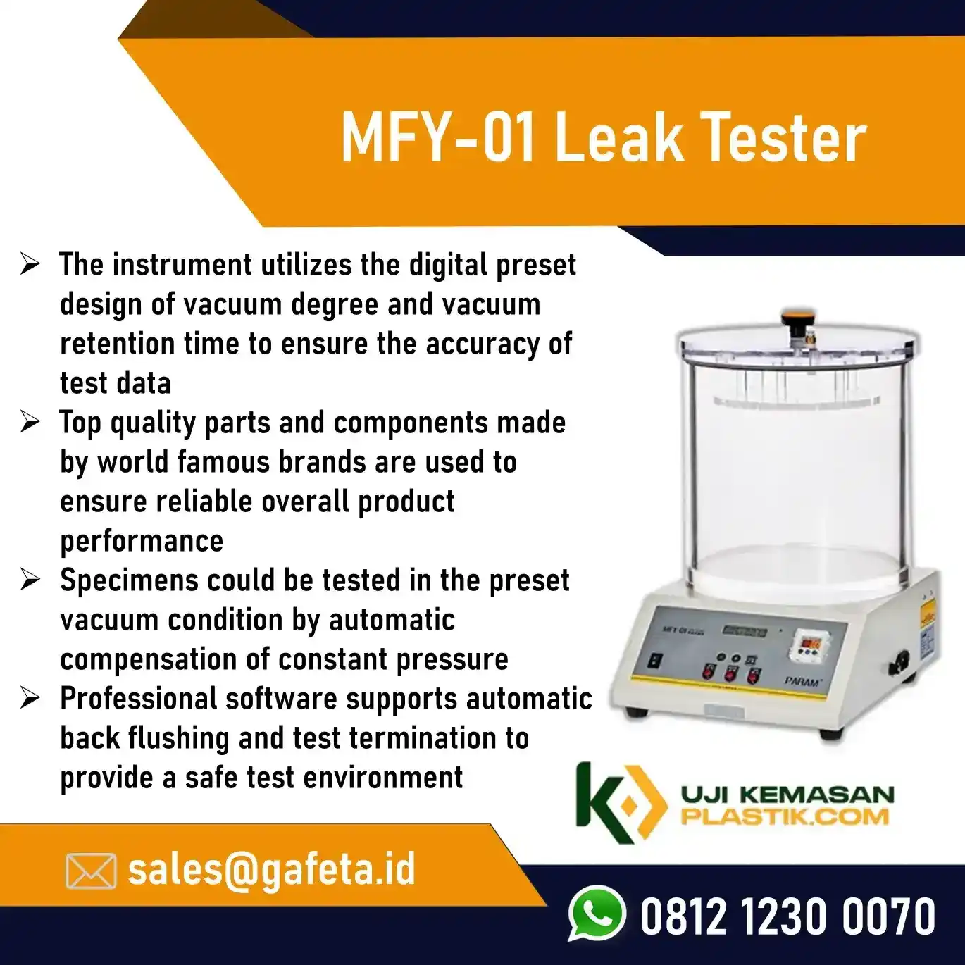 Jual Leak Tester Machine MFY-01 untuk Kemasan | Bubble Emission