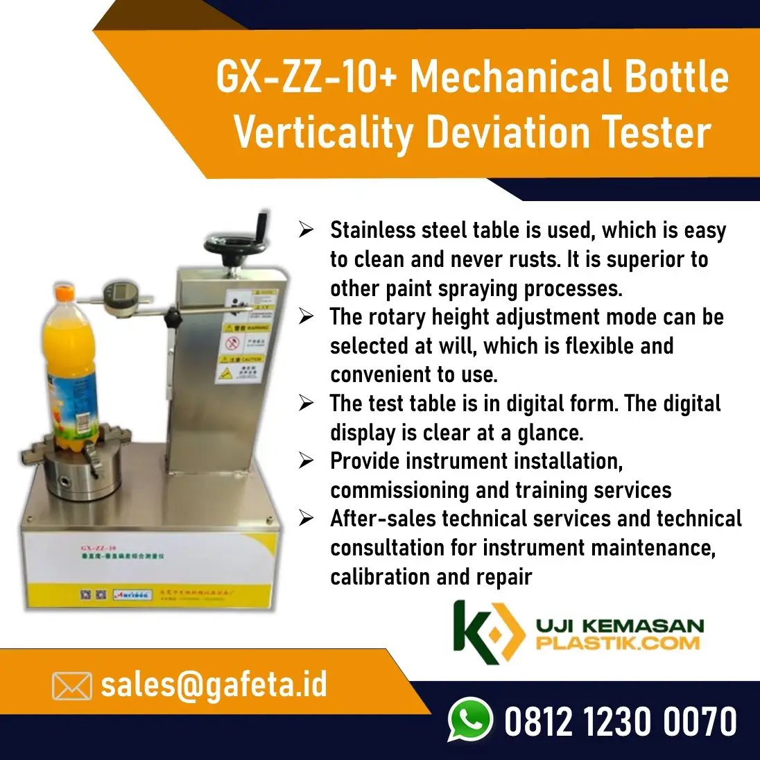 Jual Bottle Verticality Deviation Tester GX-ZZ-10+ Digital